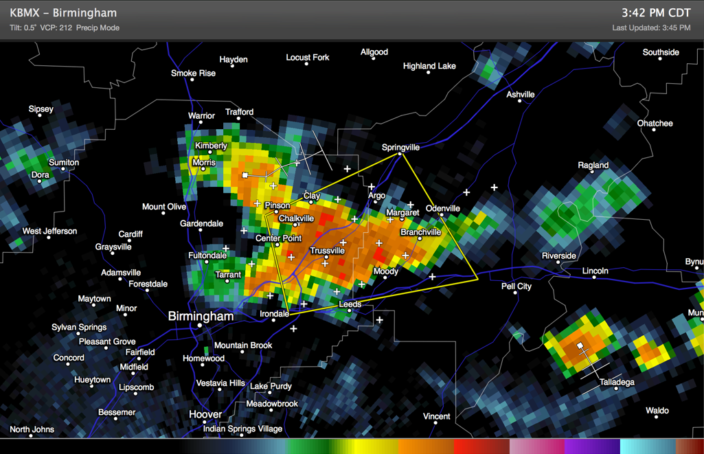 Severe Thunderstorm Warning for NE Jefferson/ St. Clair Counties