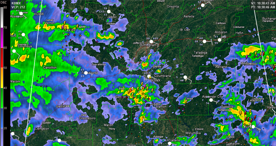 Storms Lifting into Birmingham Metro