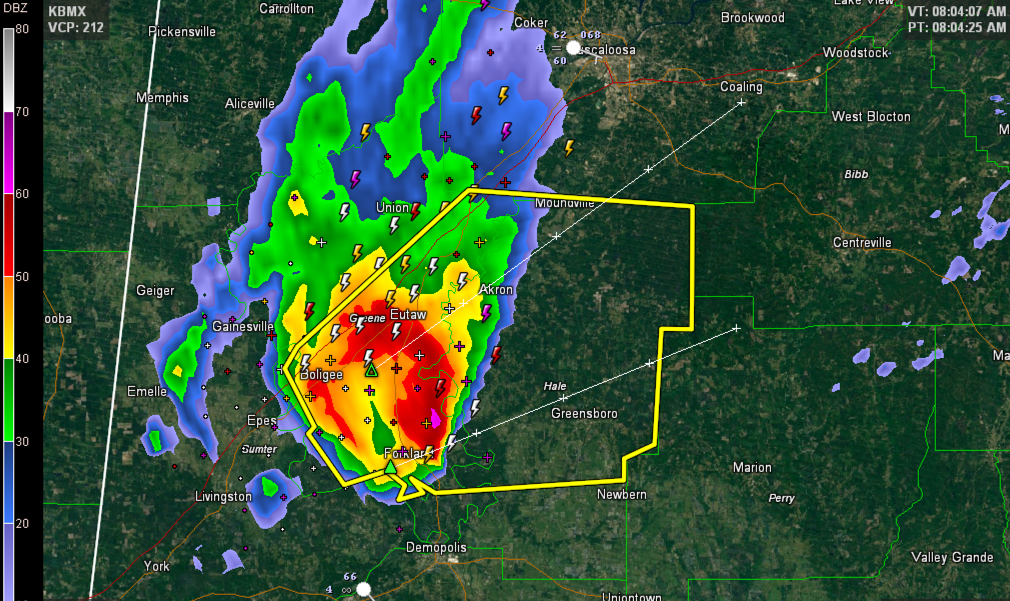 Severe Thunderstorm Warning for Greene, Hale Counties The Alabama