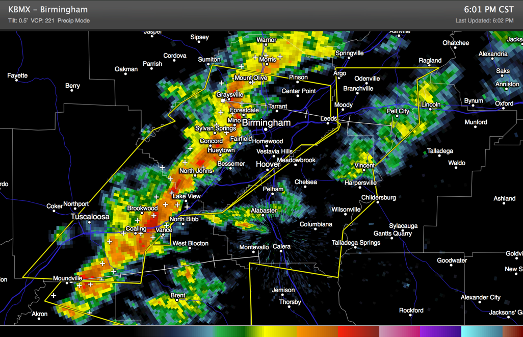 Severe Thunderstorm Warning for Parts of Shelby, Bibb, Hale and St. Clair Counties
