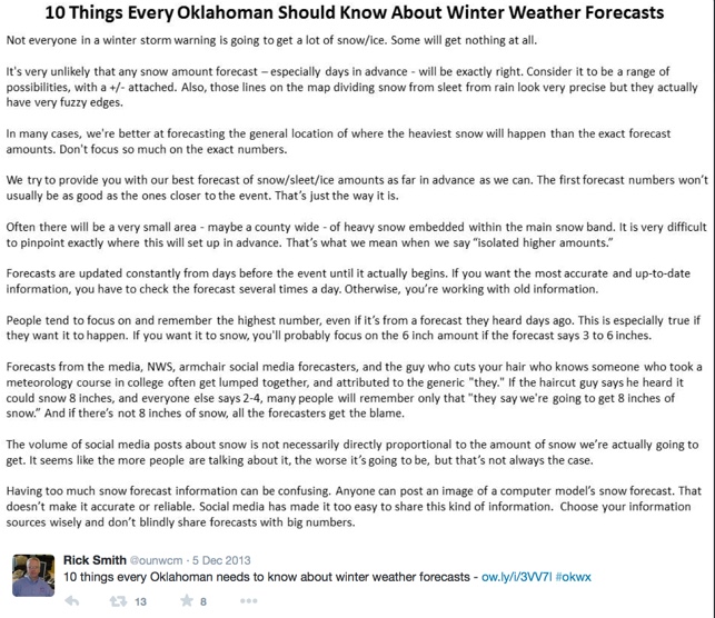 Ten Things To Know About Winter Weather Forecasts