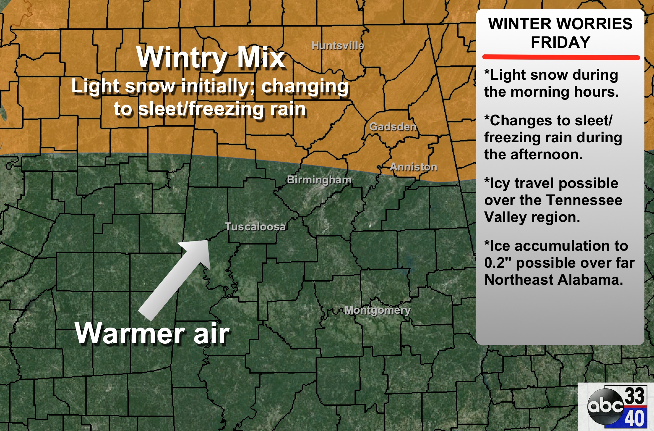Wintry Mix For North Alabama