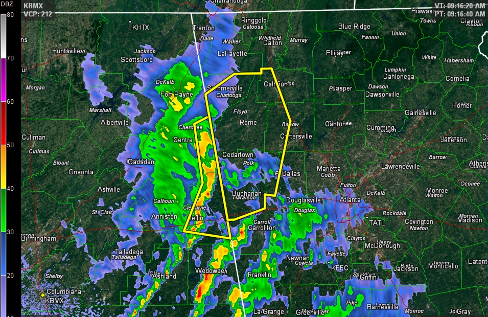 Severe Thunderstorm Warning for Cherokee/Cleburne The Alabama Weather