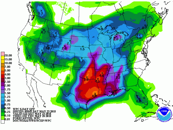 5-day expected rainfall