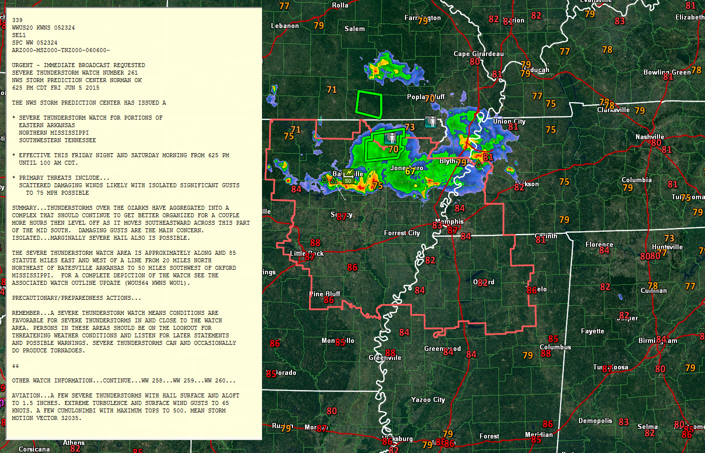 Severe Thunderstorm Watch to our West Tonight