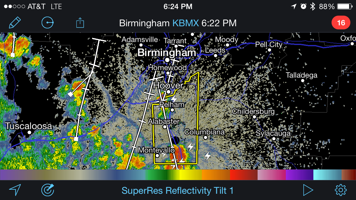 Severe Thunderstorm Warning for Shelby County
