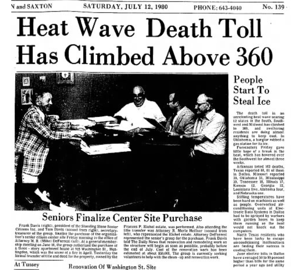 On This Date in 1980:  Heat Wave in Alabama