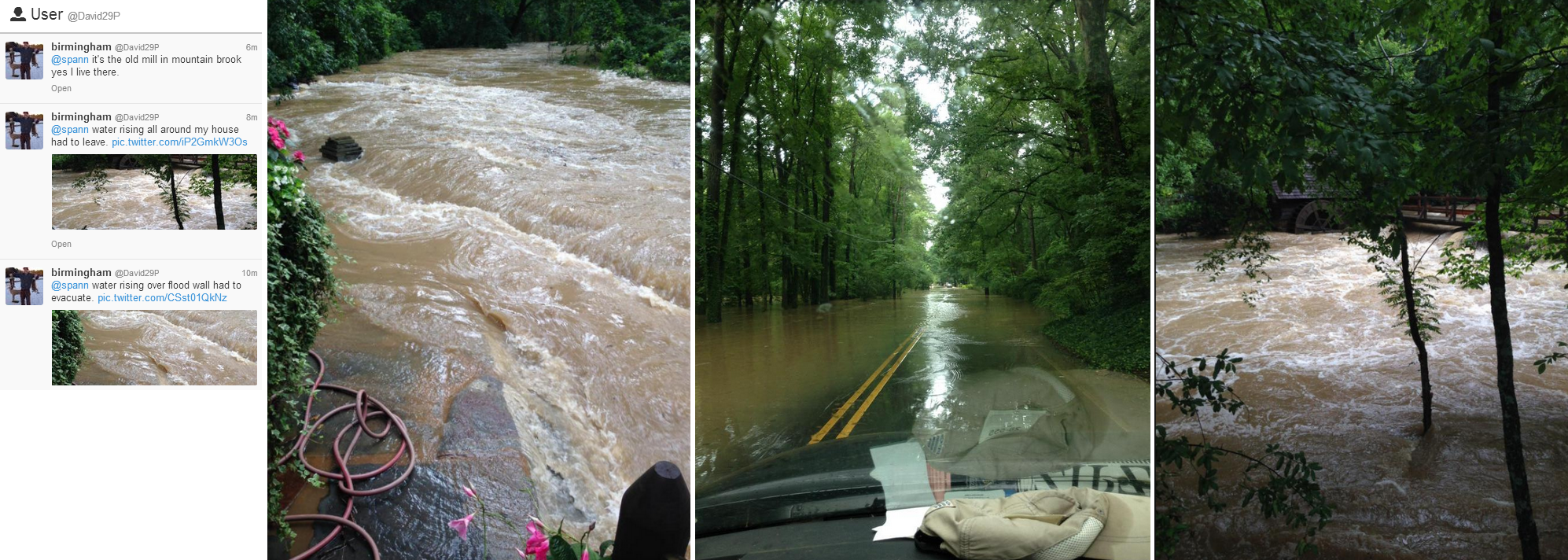 Flooding Scenes from Shades Creek