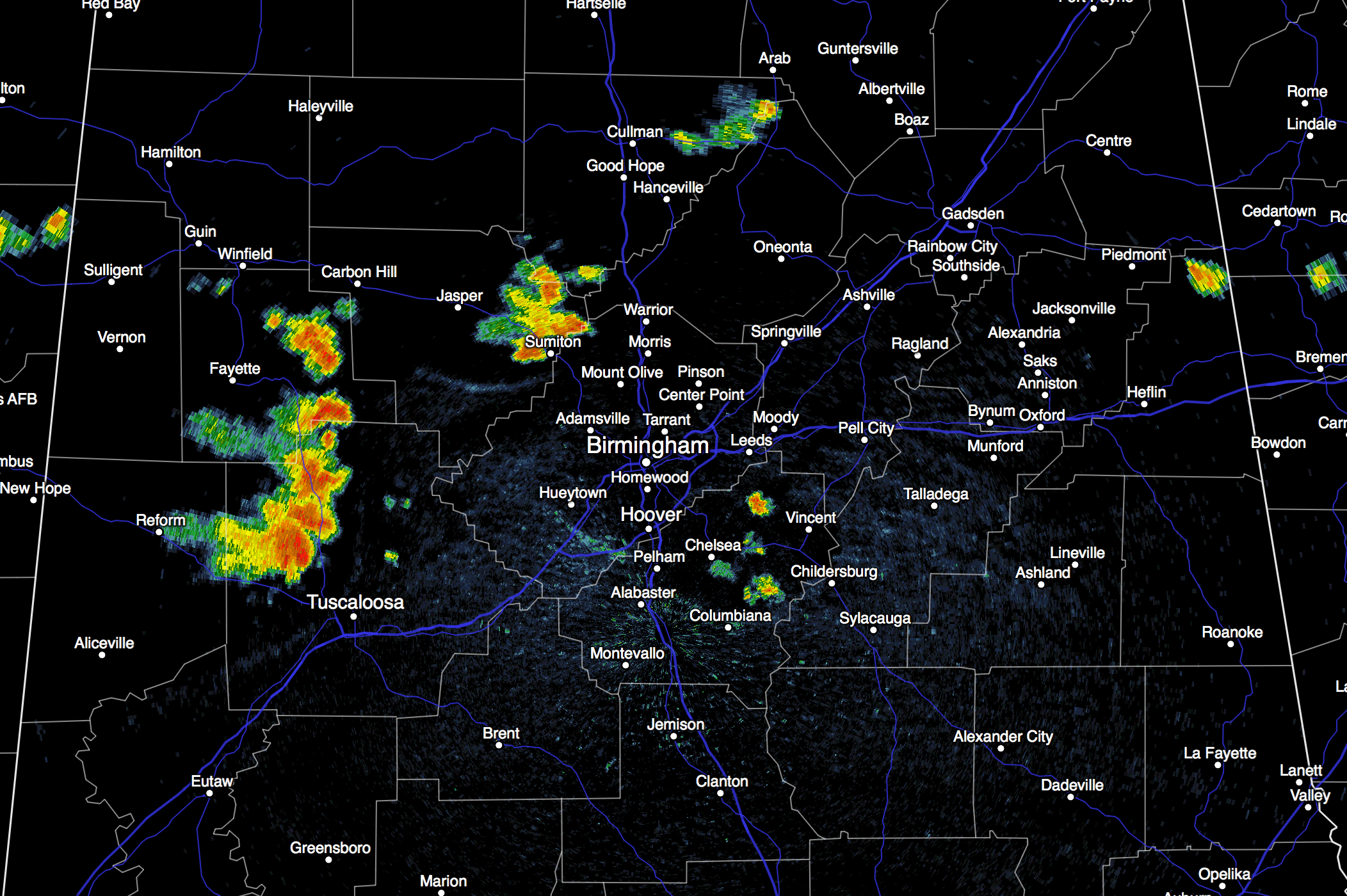 Strong Storms Over North/Central Alabama