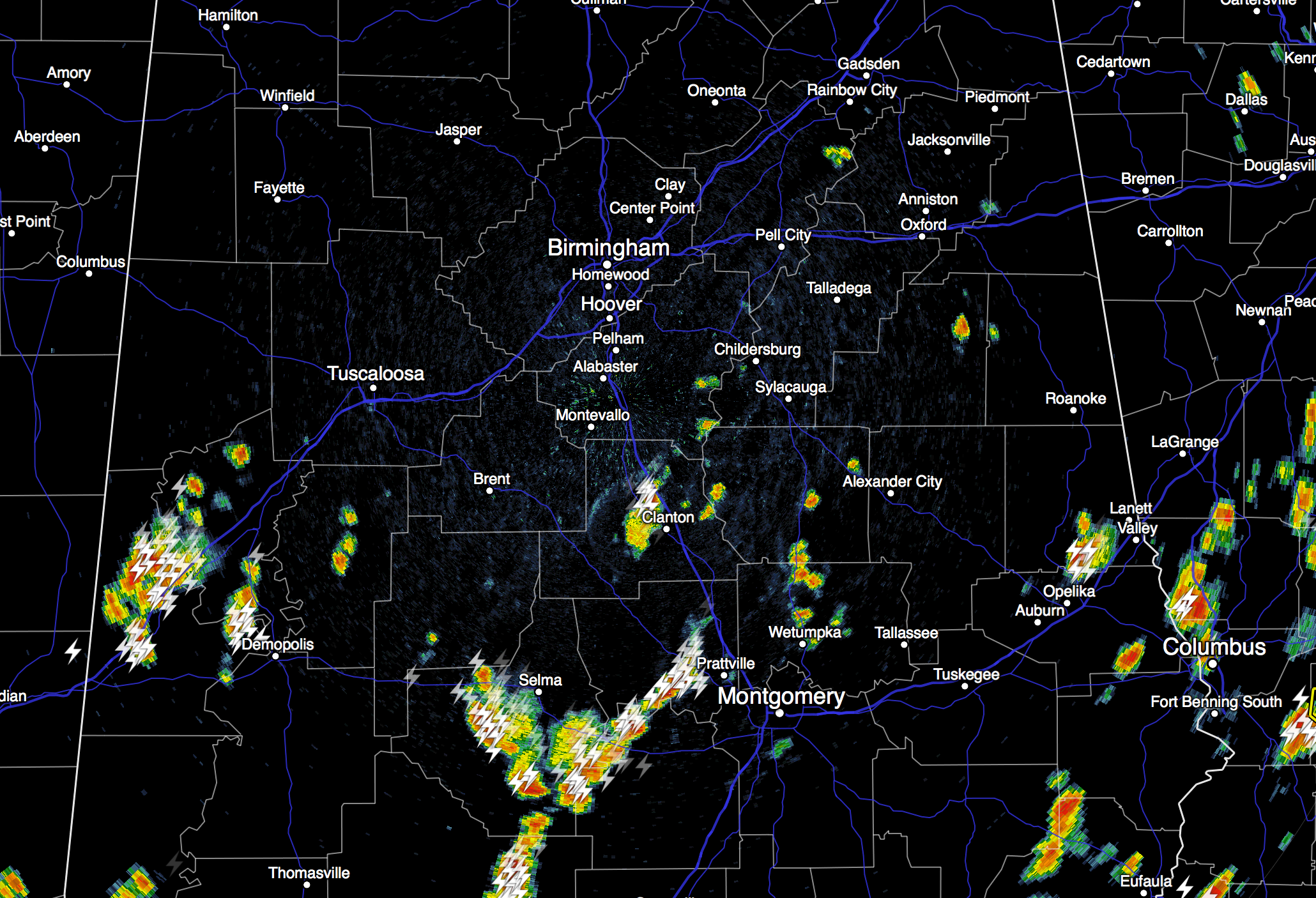 Showers/Storms South Of I-20