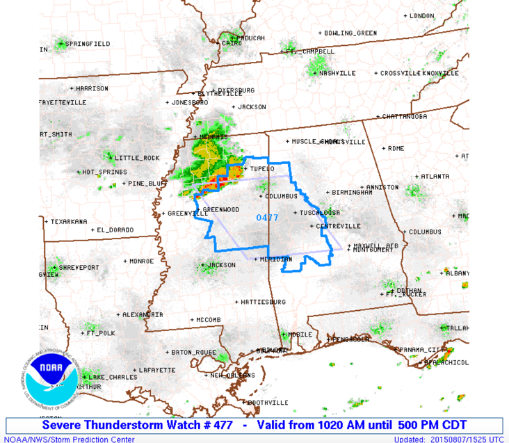 Severe Thunderstorm Watch For West Central Alabama