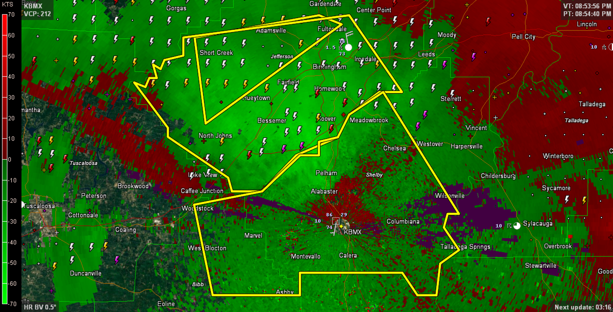 Intense Winds Moving Through Jefferson, Into Shelby