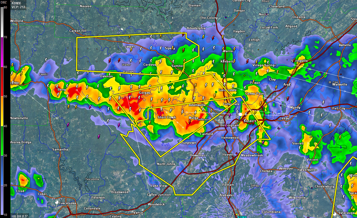 Severe Thunderstorm Warning:  South Jefferson, SW Talladega & SW Clay Counties