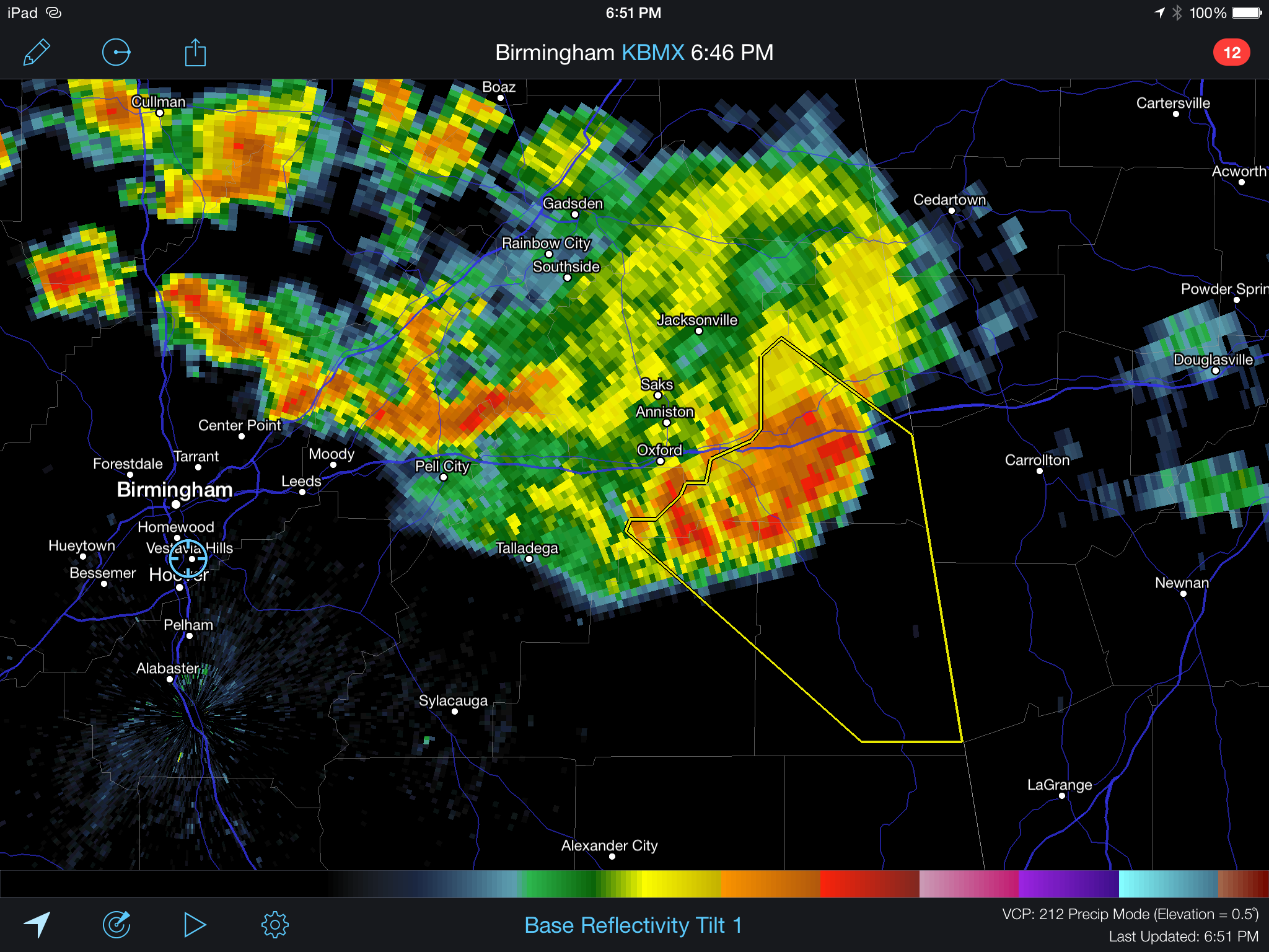 Severe Thunderstorm Warning For Clay, Randolph and Cleburne