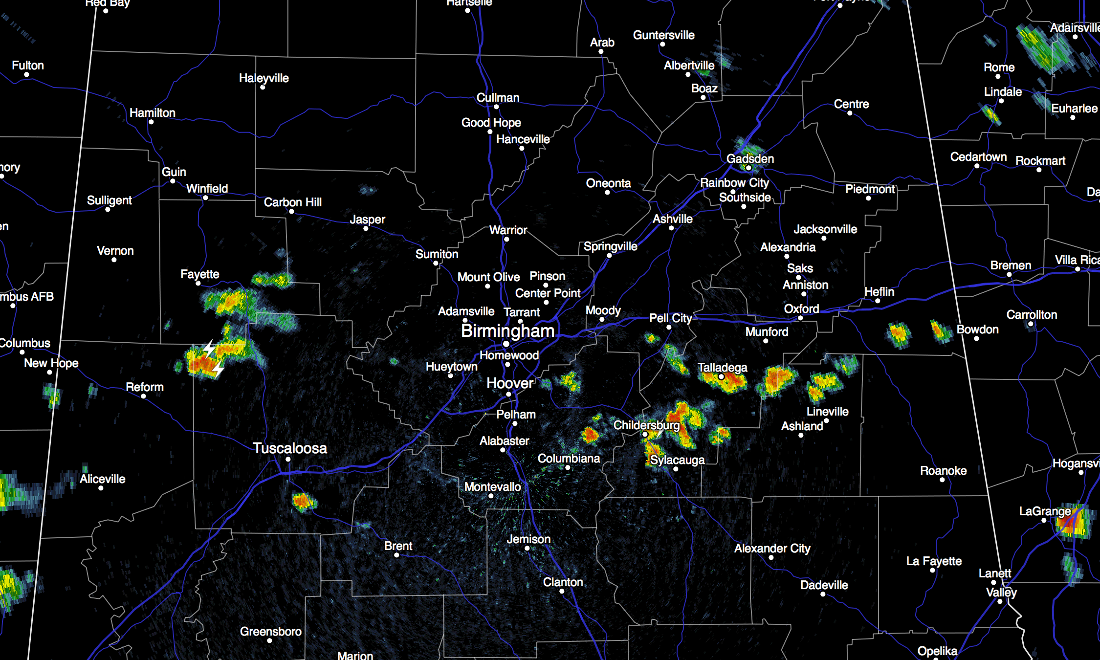 Showers/Storms Forming Across Alabama