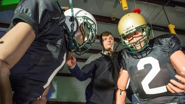 Football helmet testing, Dean Sicking Laboratory, 2015