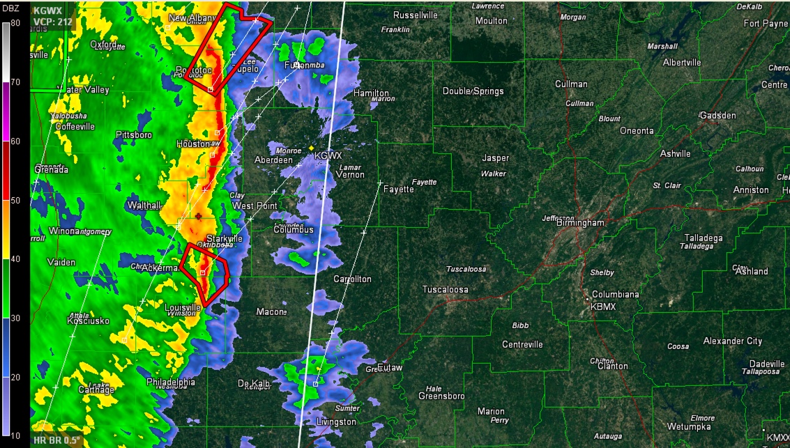 Possible Tornado Passing West of Tupelo