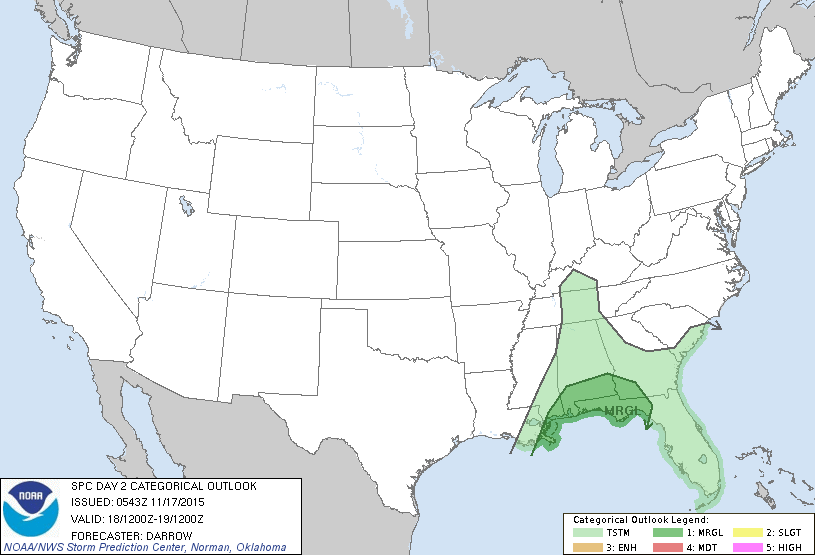 Very Active Weather West Of Alabama