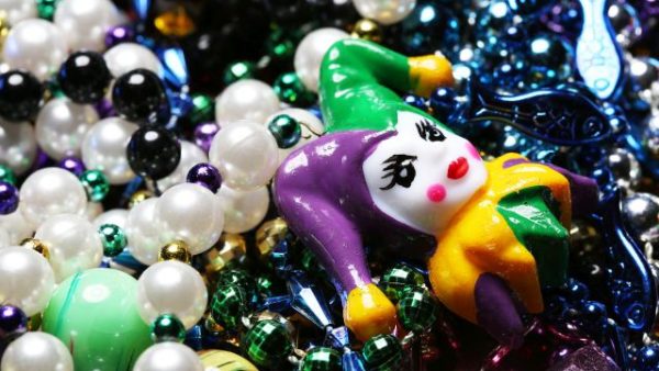 Mardi Gras goods are pictured Sunday, Jan. 10, 2016, in Mobile, Ala. (Mike Kittrell/Alabama NewsCenter)