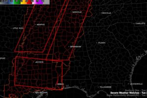 Tornado Watch for North and Central Alabama Until 10 p.m.