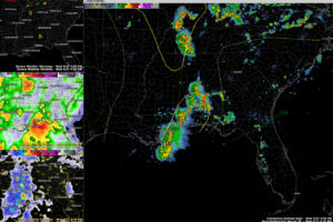 Line of Storms Splitting Apart, Severe Storms In South Alabama