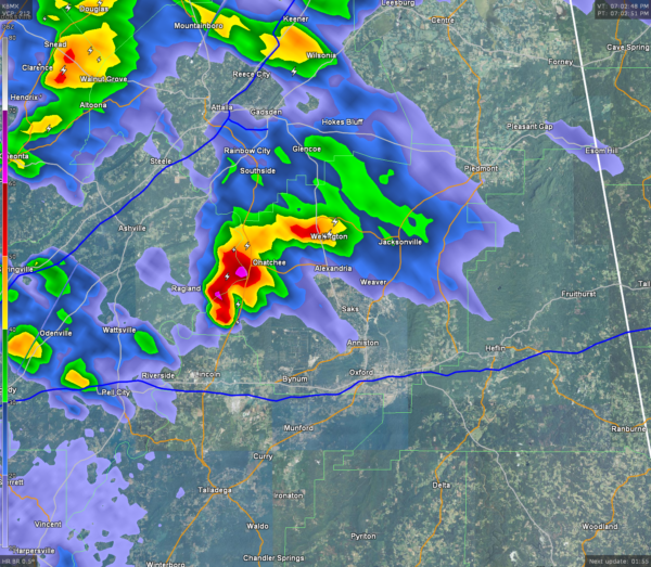 Significant Weather Advisory for Calhoun and St. Clair Counties Until 7