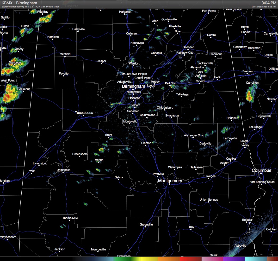 Brief Update on Central Alabama Weather at 300 PM The Alabama