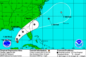 TD9 To Be Upgraded Soon; Alabama Mostly Dry