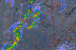 Monitoring Strong Storms Over West Central and Northwest Alabama; Severe Threat is Low.