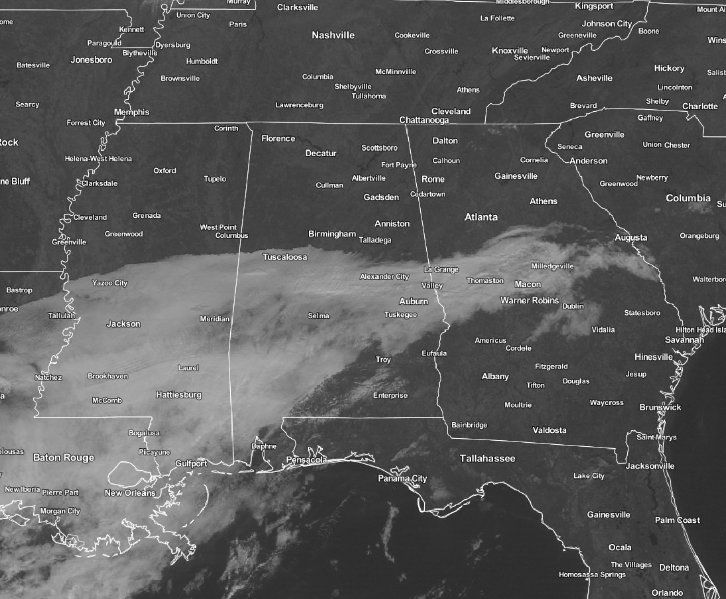 Stubborn Clouds In The South At Midday With Sun To The Max In The North The Alabama Weather Blog Mobile
