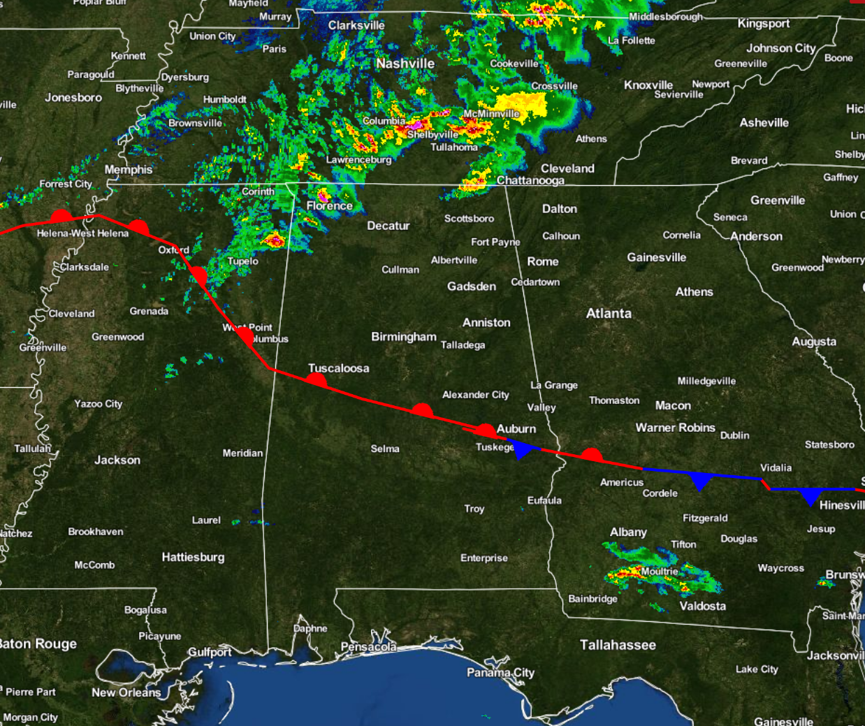 An Update To Our Weather Situation at 800 PM CST The Alabama Weather