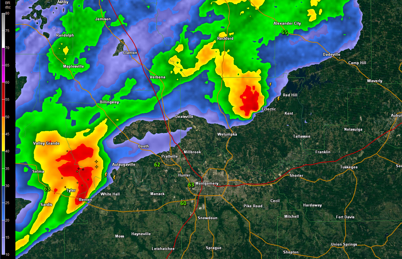 Strong Storm Approaching Prattville, Millbrook and Wetumpka The