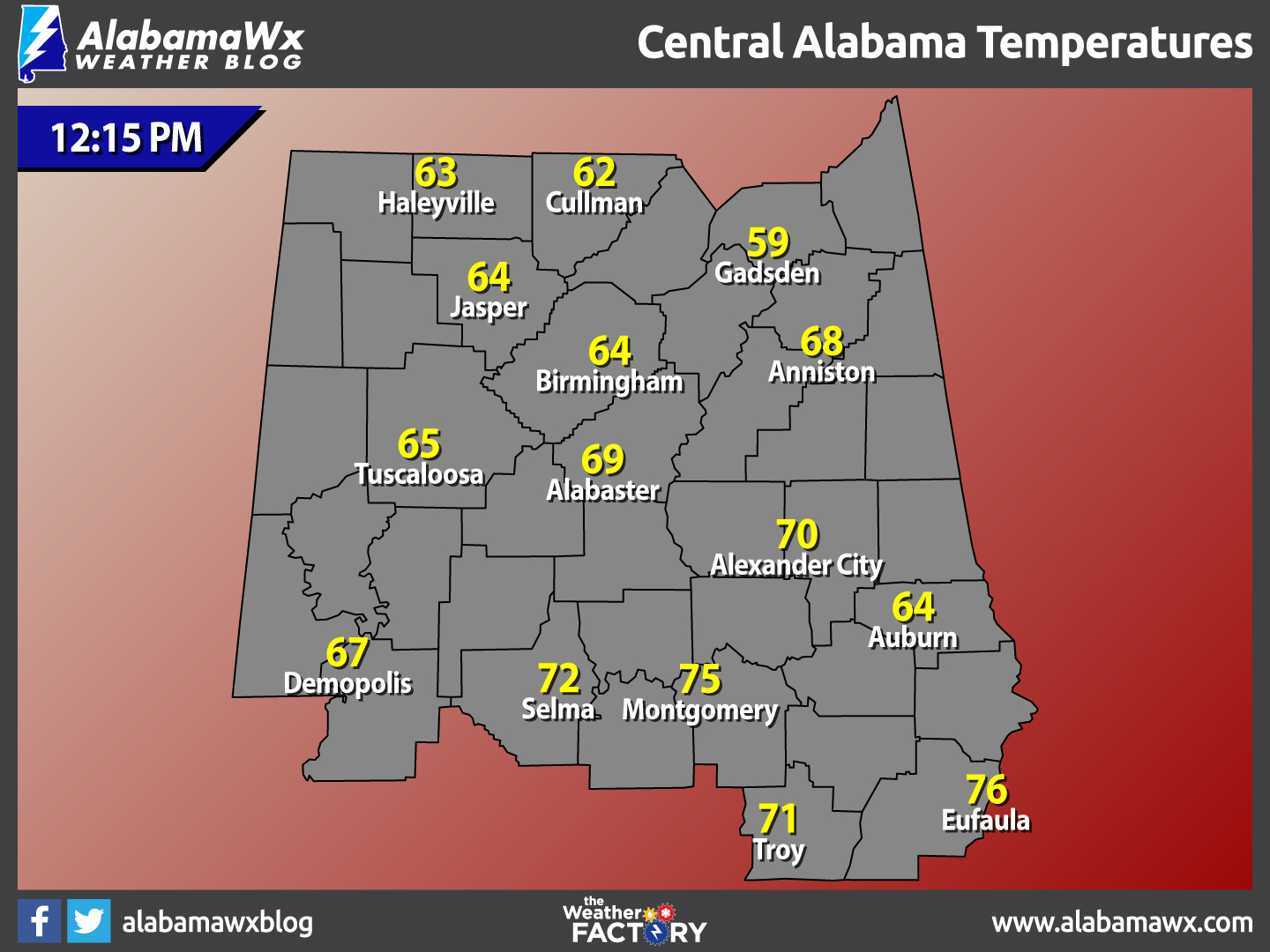 A Midday Update On Central Alabama’s Weather The Alabama Weather Blog
