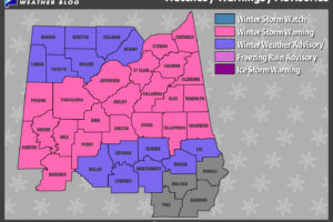 Winter Storm Warning Extended Farther Into West Alabama