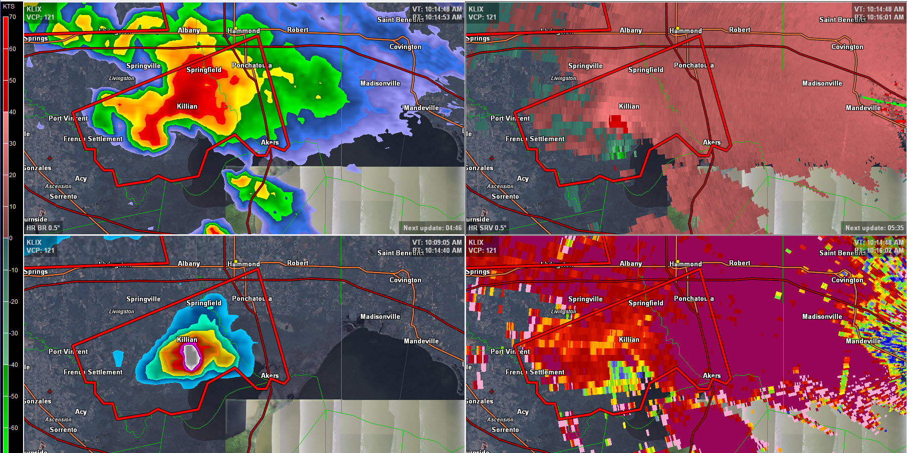Strong Indications of a Tornado Approaching Hammond, Covington
