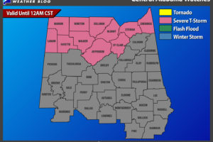 New Severe Thunderstorm Watch for North and North Central Alabama