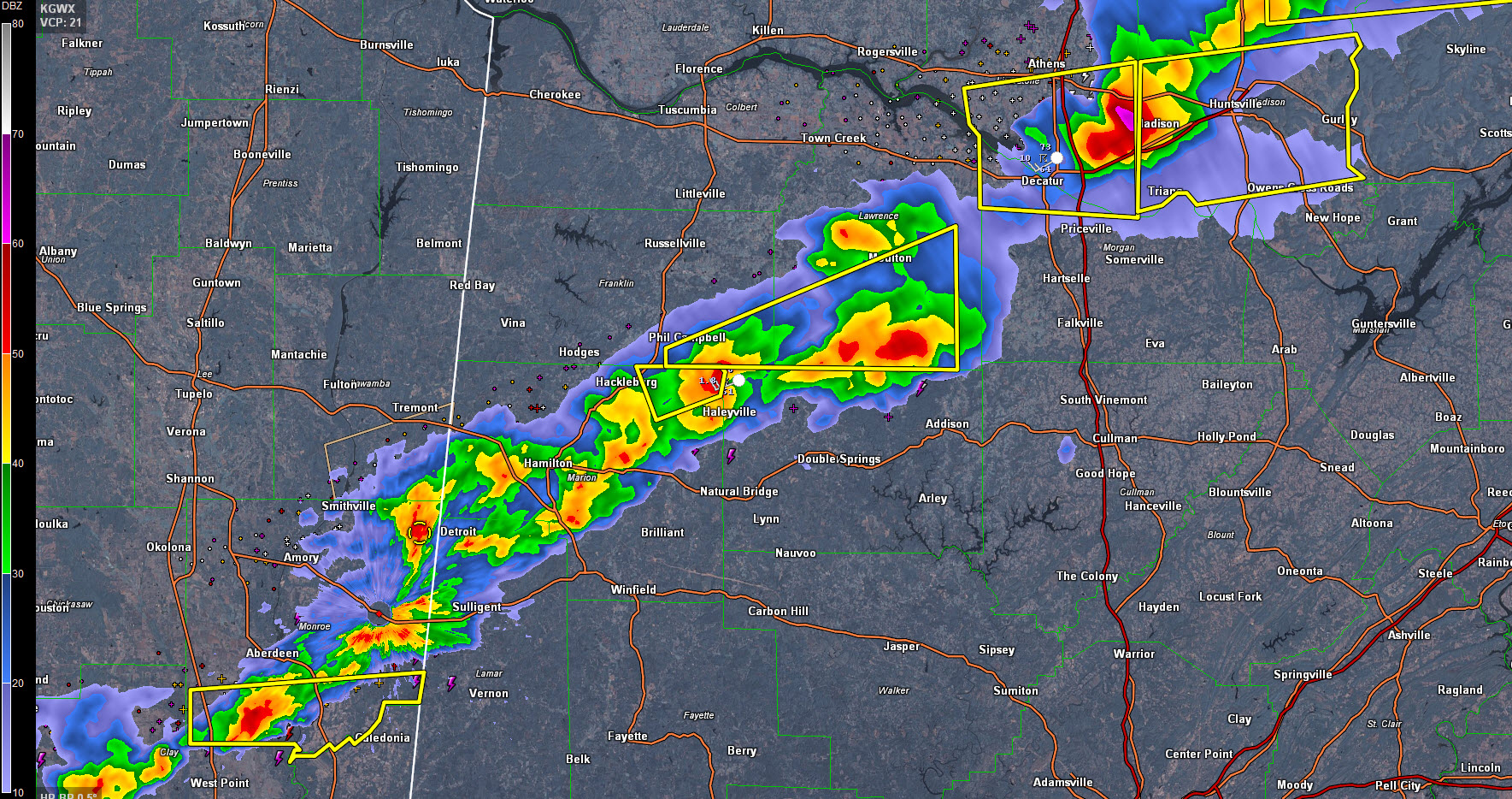 Large Hail Possible Near Hackleburg and Bear Creek; Heads Up For Lamar