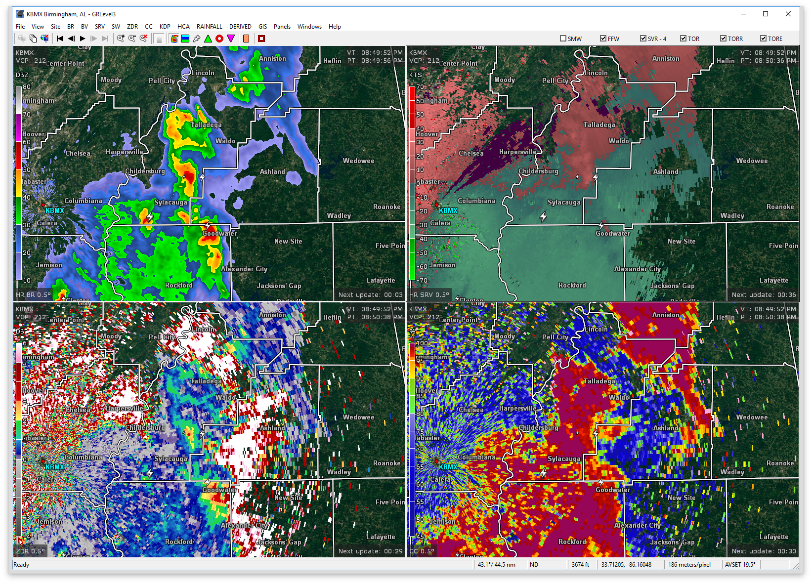 Strong Storms About To Affect Talladega, Tallapoosa, Coosa & Clay