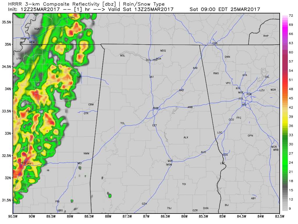 A Quick Look At Our Weather Situation At 920AM The Alabama Weather Blog
