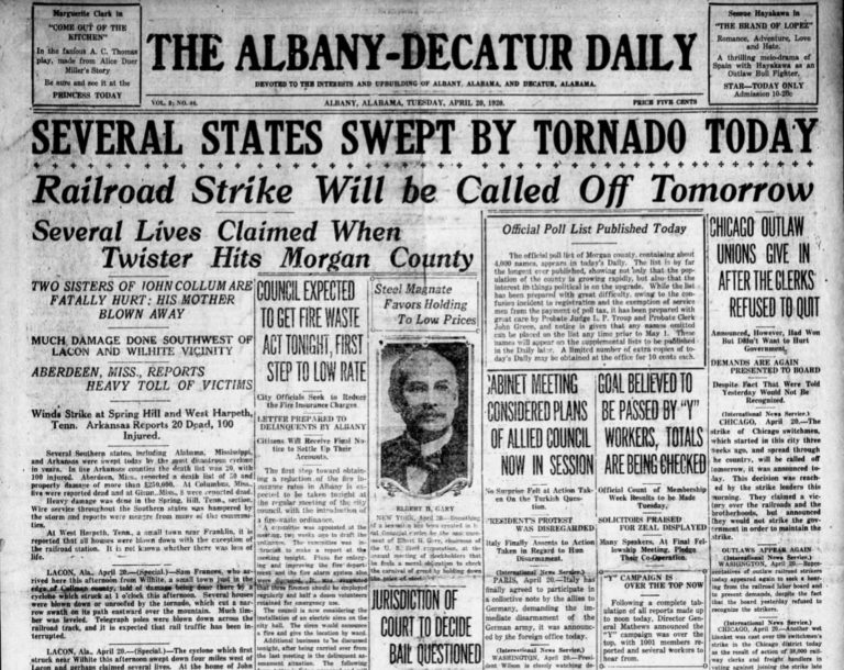 April 20, 1920 An Unsually Strong Morning Tornado Outbreak The
