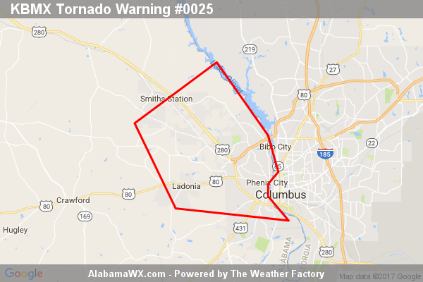 Tornado Warning Issued For Parts Of Lee And Russell Counties Until 11:45AM