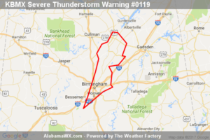 Severe Thunderstorm Warning Continues For Parts Of Blount And Jefferson Counties Until 2:45PM