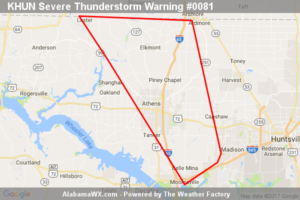 Severe Thunderstorm Warning Continues For Parts Of Limestone County Until 2:30PM