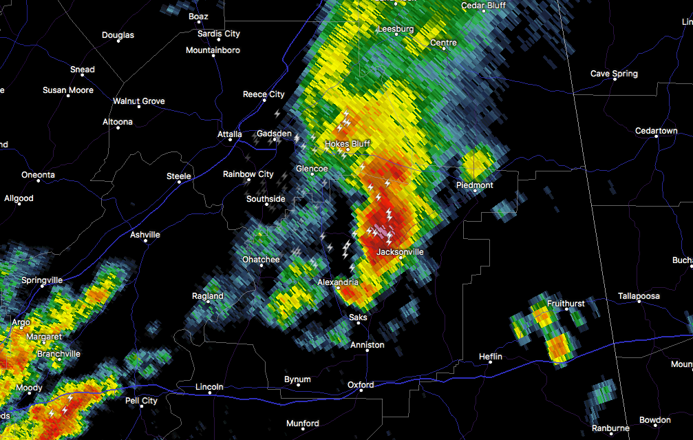 Strong Storms Affecting Calhoun & Cleburne Counties The Alabama
