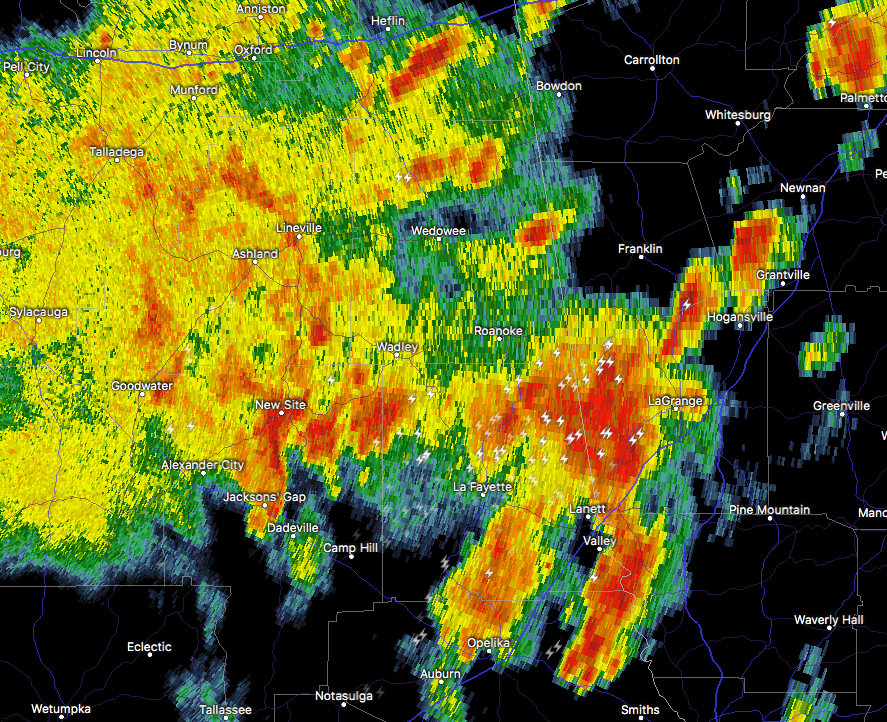 Strong Storms Affecting Randolph & Chambers Counties The Alabama Weather Blog