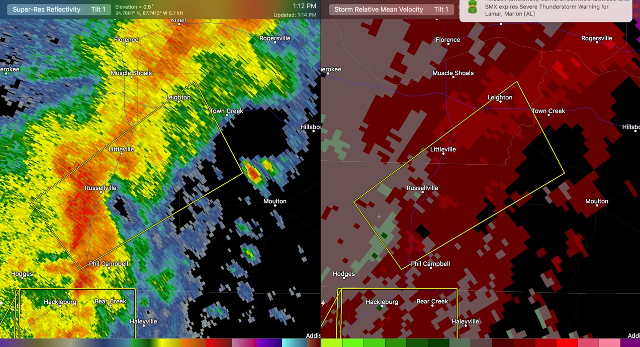 Severe Thunderstorm Warning Issued For Parts Of Colbert, Franklin, And ...