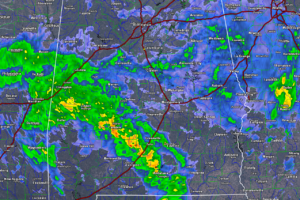 Feeder Band Lifting North With Heavy Rain, Some Strong Storms