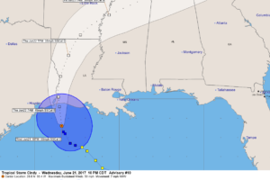 Cindy Will Make Landfall Near Cameron, Louisiana Around 2 a.m.