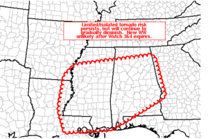 Good News!  Tornado Watch Is Canceled for Tonight