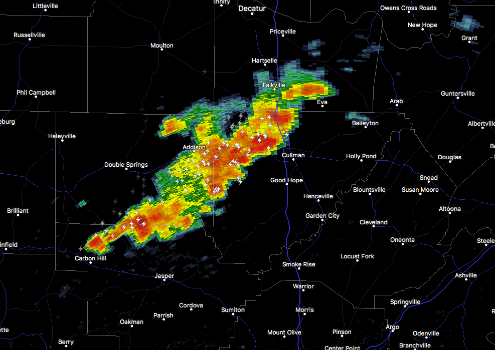 Strong Storms Now Affecting Cullman County The Alabama Weather Blog